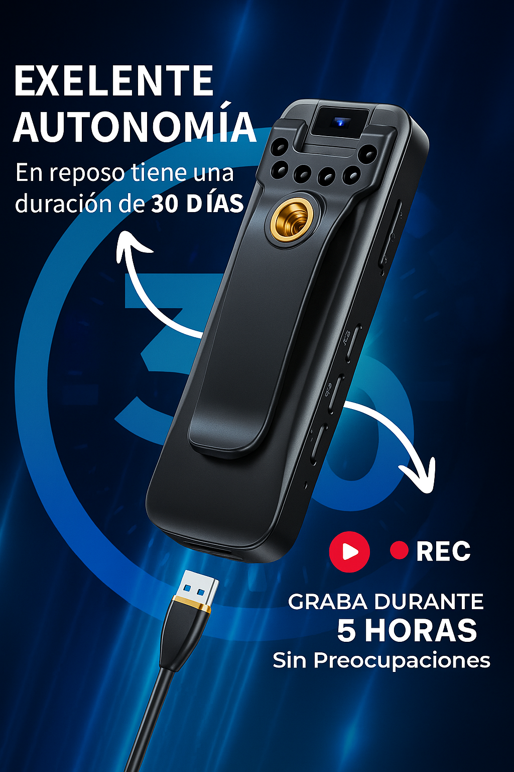CAMPRO - CÁMARA 180° CON REDUCCIÓN DE RUIDO HD 1080P
