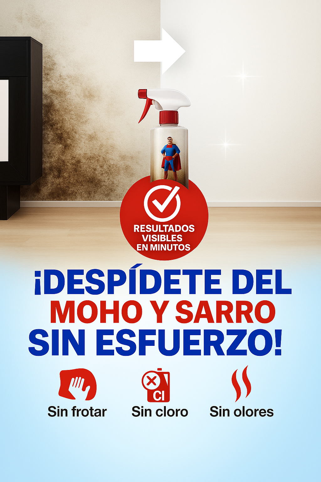 ELIMINA MOHO Y OLORES SIN ESFUERZO 1 + 1 GRATIS