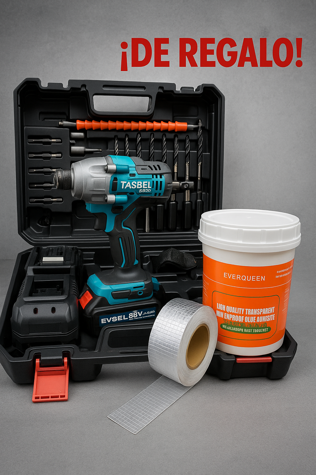LLAVE DE IMPACTO 2 BATERIAS 98V + Kit De Sellador Impermeabilizante 🎁