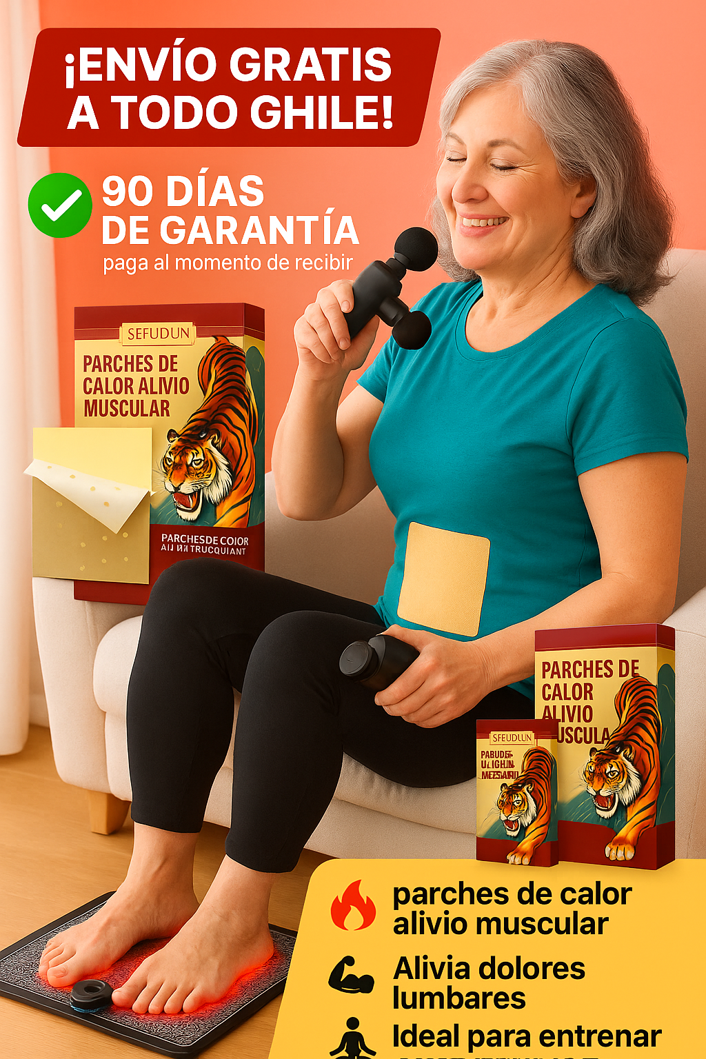 💆♂️Combo EMS Masajeador Para Pies+ Masajeador Muscular + Parche para el dolor de 🎁