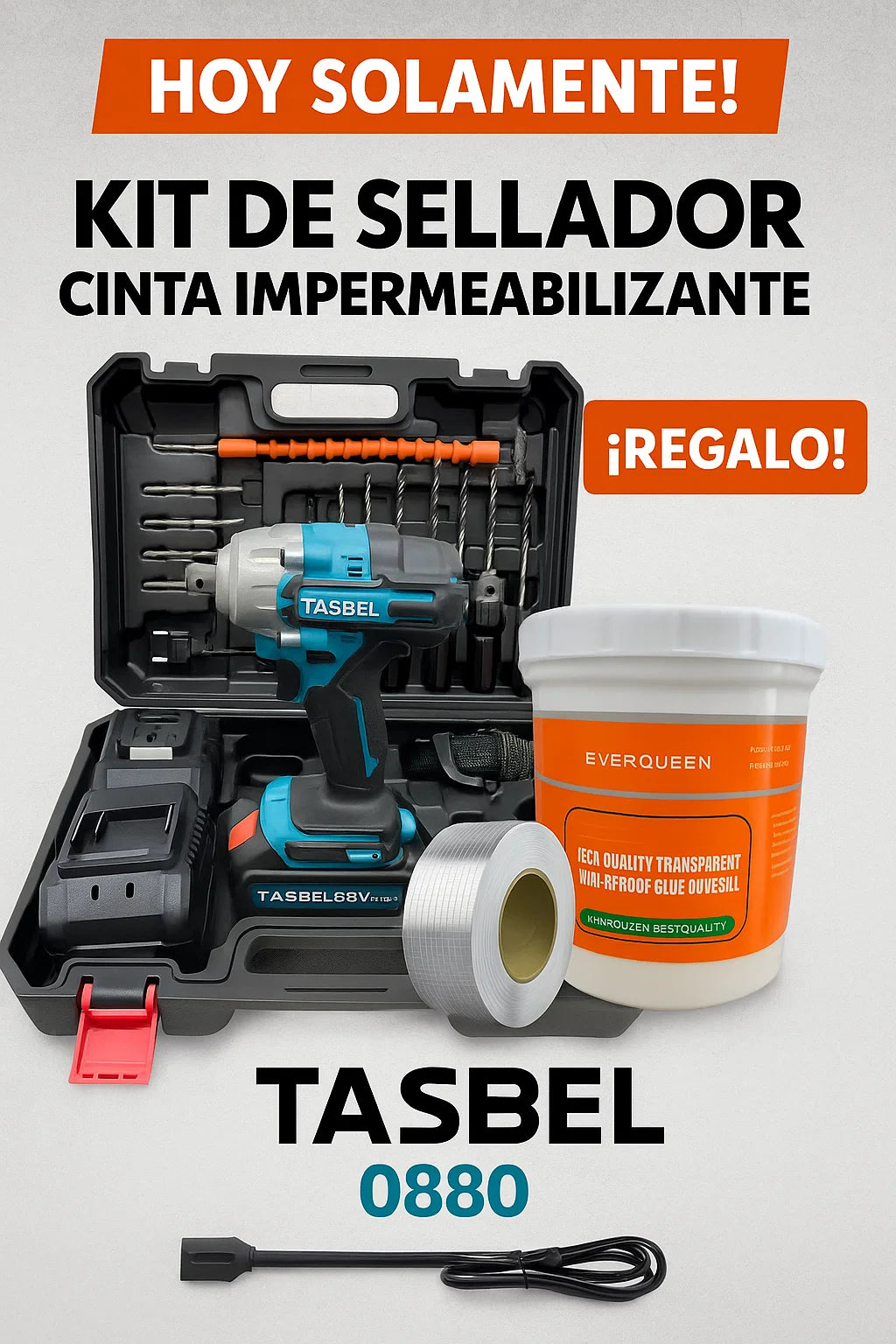 LLAVE DE IMPACTO 2 BATERIAS 98V + Kit De Sellador Impermeabilizante 🎁