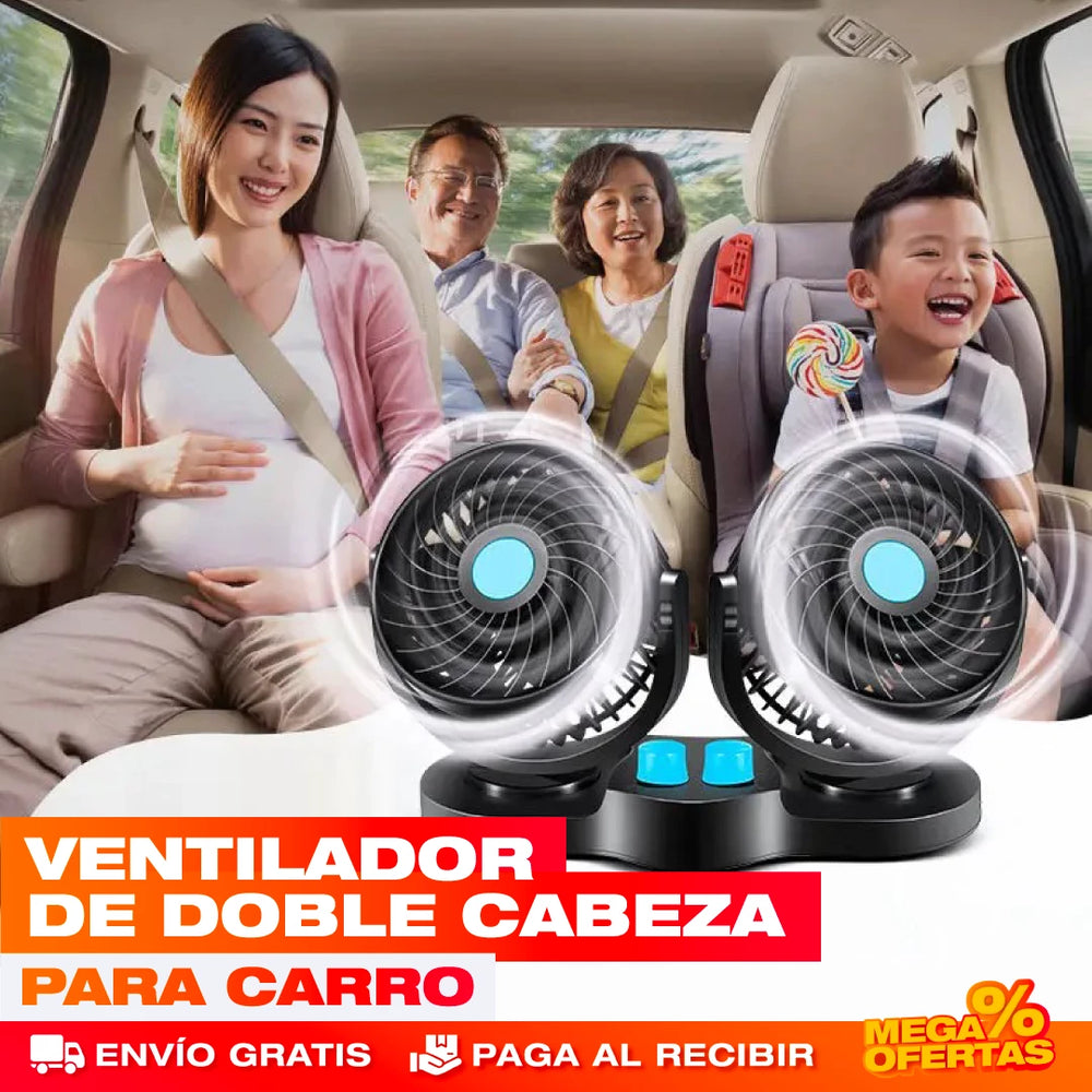 VENTILADOR DE DOBLE CABEZA PARA CARRO