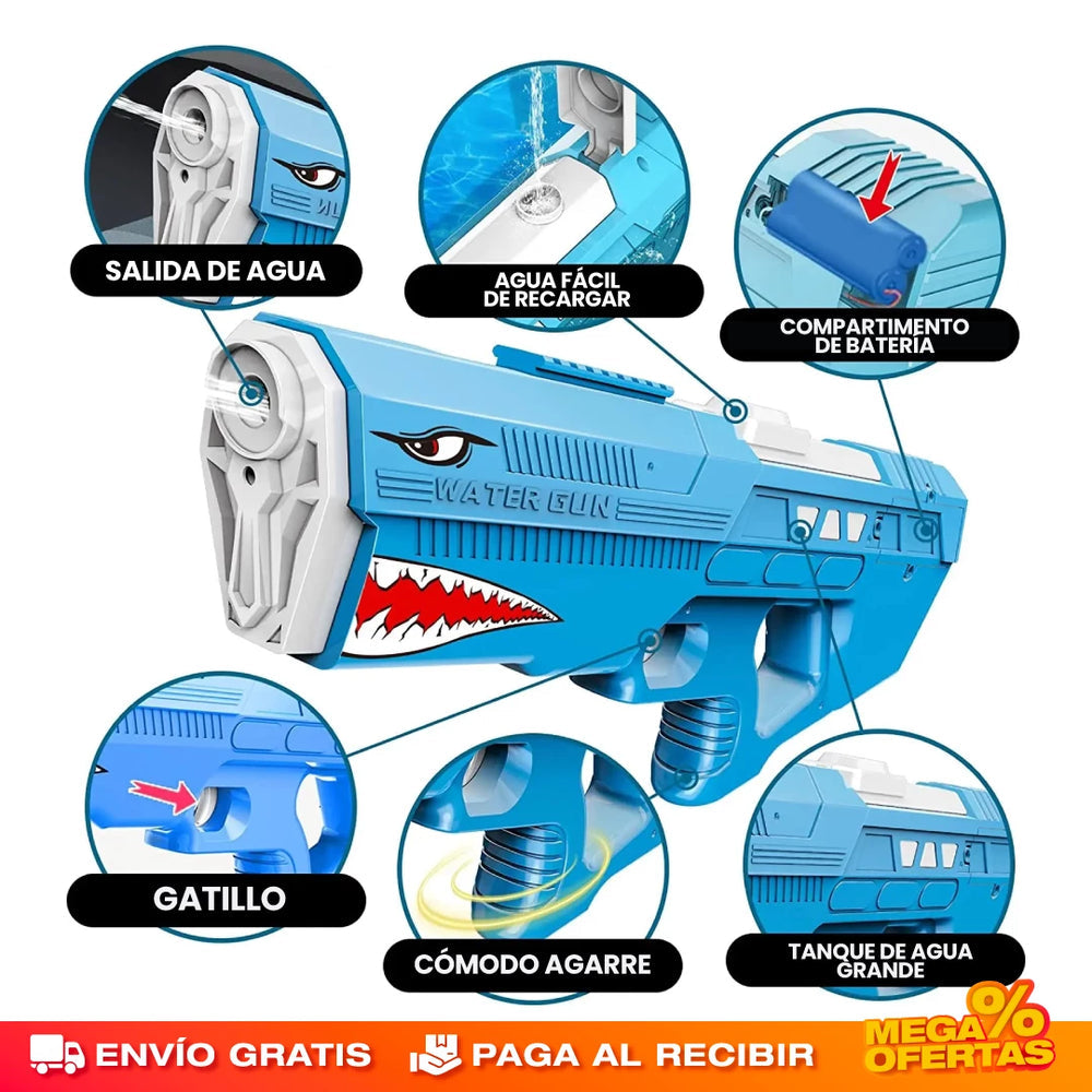 PISTOLA DE AGUA AUTOMÁTICA DE TIBURÓN