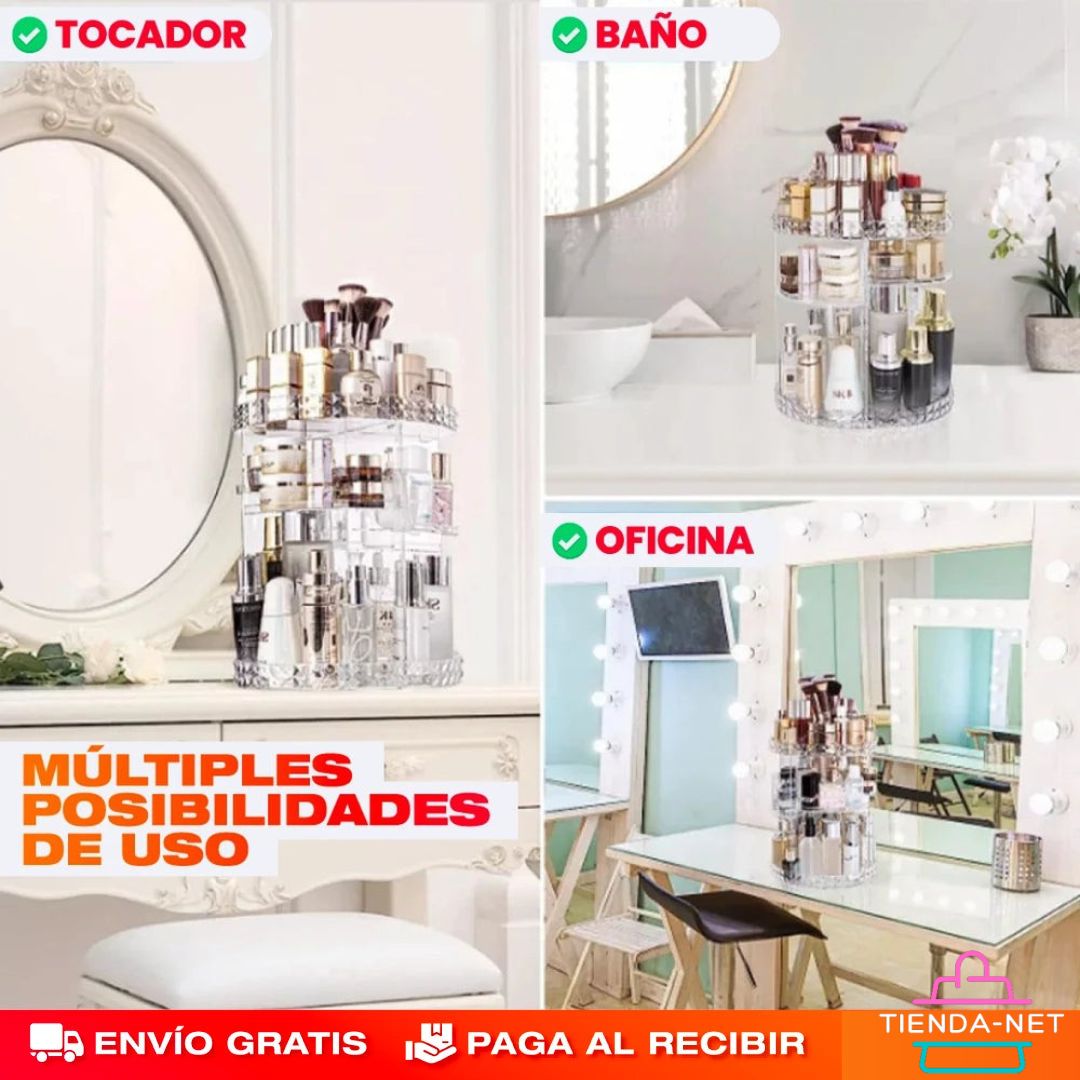 ORGANIZADOR GIRATORIO 360 DE MAQUILLAJE