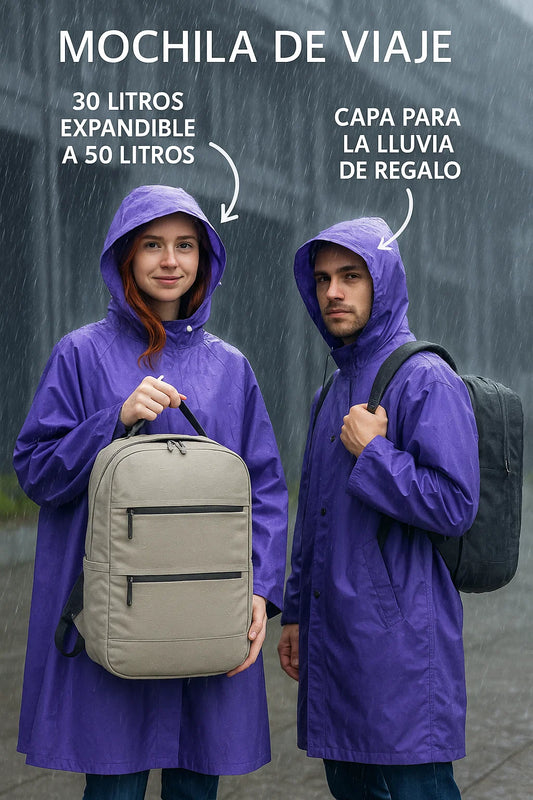 MaxAventur® - Mochila Viajera expandible 30L + Capa De Lluvia ☔️🎁 de regalo